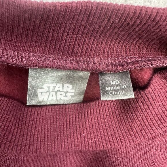 Star Wars Christmas Sweatshirt Womens Medium M Red Baby Yoda Long Sleeve Holiday - Picture 8 of 11